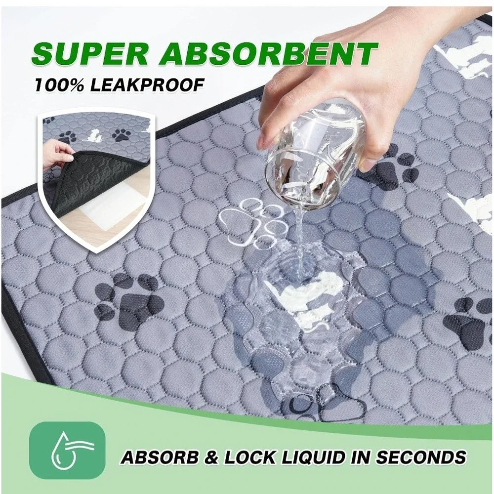 WanpeeGoo 4 Pack Washable Pet Pads 18x24 Reusable Waterproof Training Mat H732
